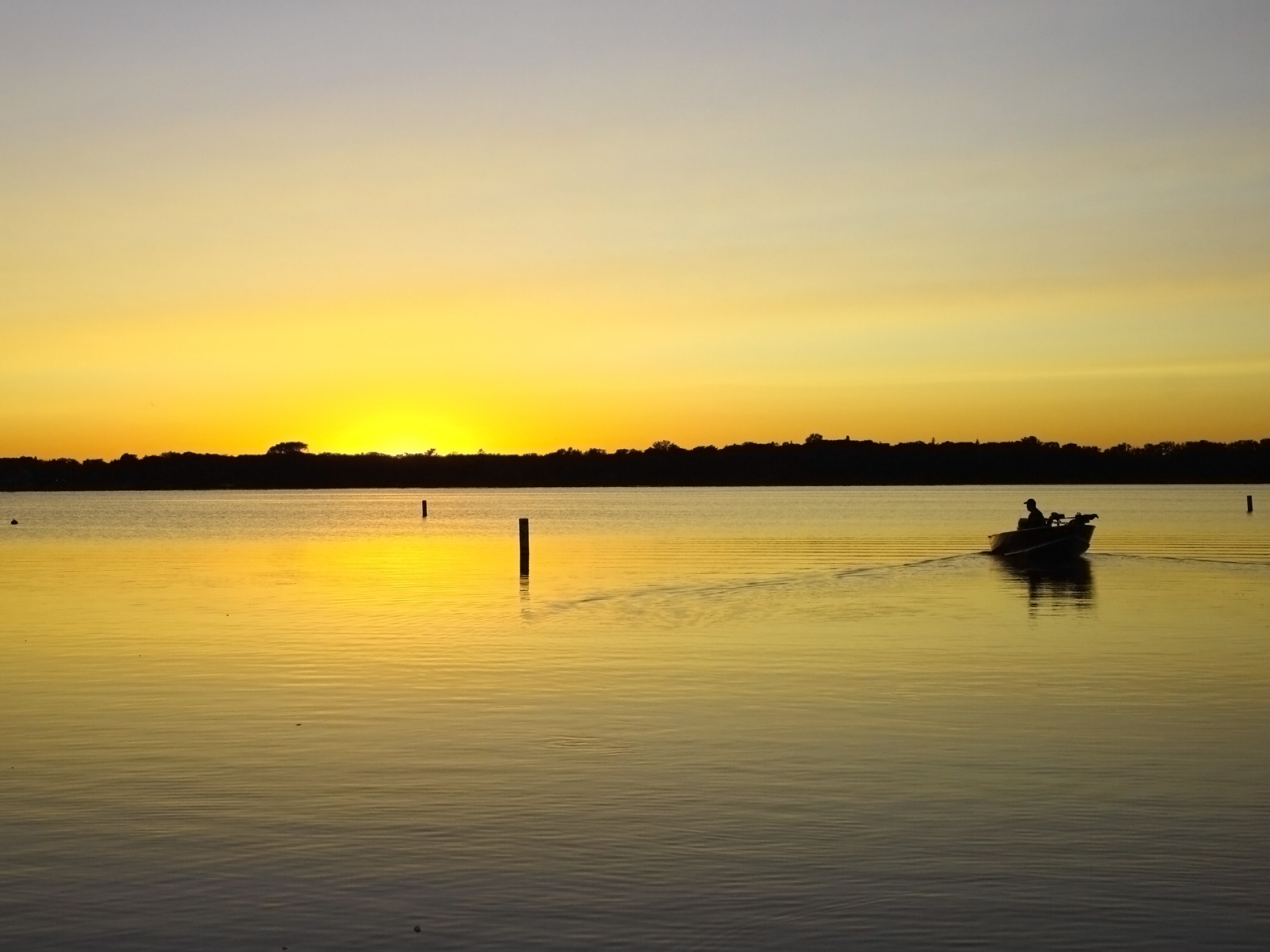 Golden sunset over White Bear Lake, Minnesota